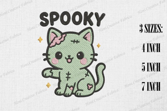 A Designer's Look at the Cute Zombie Cat Embroidery