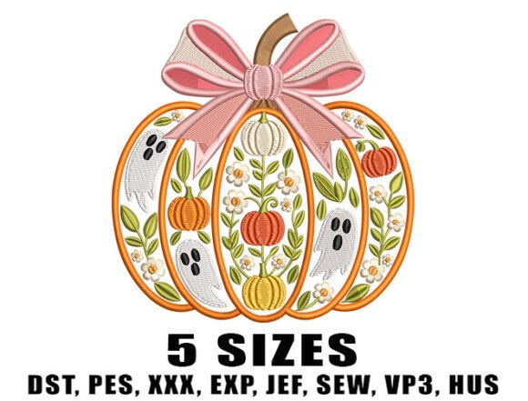 A Professional Review of Fall Bow Pumpkin Autumn Embroidery