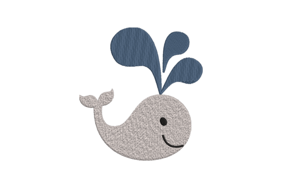 Adorable Baby Whale Embroidery Design