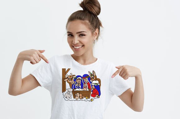 Birth of Child Jesus: A Versatile Embroidery Design