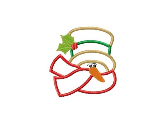 Charming Snowman Applique for Festive Embroidery