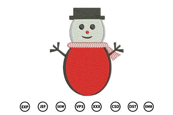 Charming Winter Snowman Embroidery Design