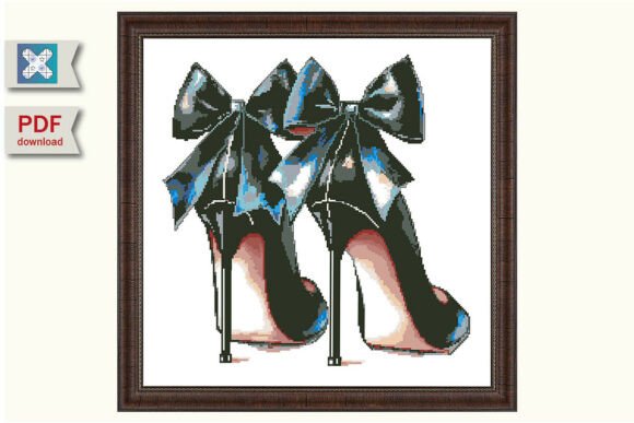 Chic Noir Stiletto Heels: A Stylish Embroidery Choice