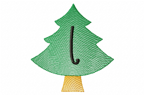 Christmas Tree Letter L: A Festive Embroidery Design