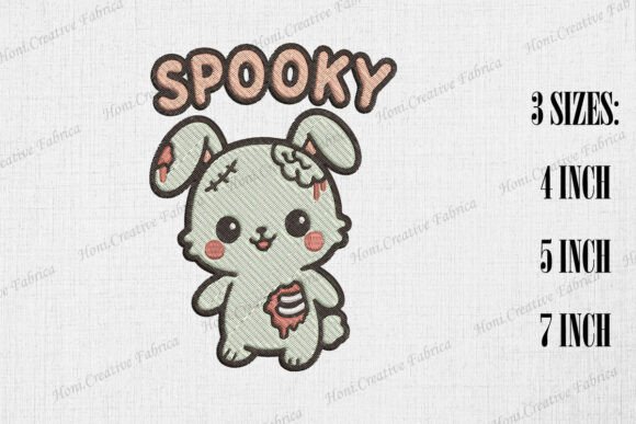 Cute Zombie Rabbit: A Spooky Halloween Embroidery Design Review