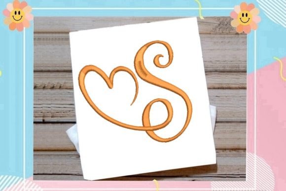 Elegant S Monogram Heart for Premium Sweatshirts