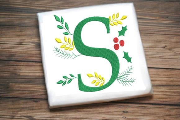 Festive S Christmas Monogram Alphabet Design