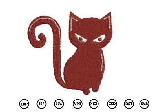 Halloween Cat: A Spooky and Charming Embroidery Design