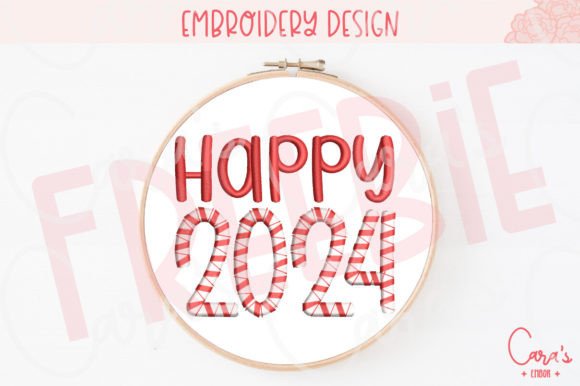 Happy 2024: A Versatile Embroidery Design for New Year Projects