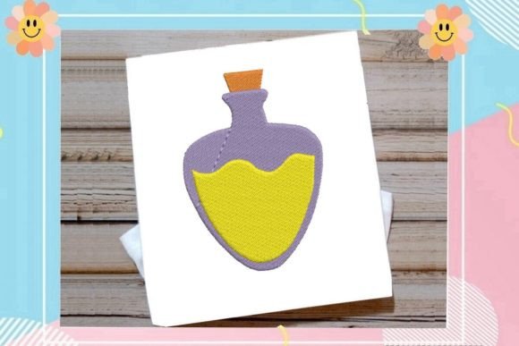 Magical Potion Bottle: A Charming Halloween Embroidery Design