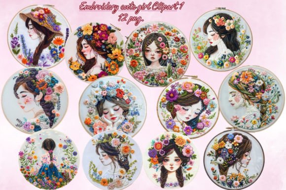Review of Embroidery Cute Girl Clipart1