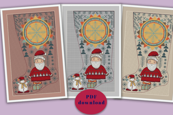 Scandinavian Christmas Stocking Cross Stitch